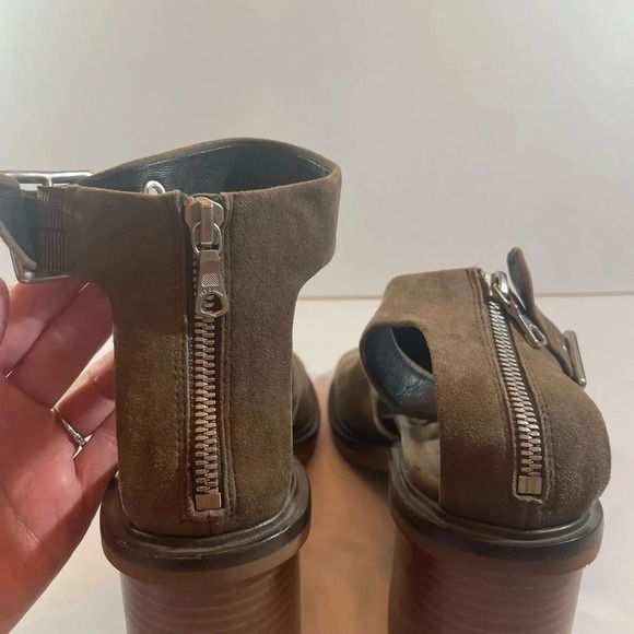 Rag and Bone Olive Green Chunky Heels Size 7.5 - Picture 6 of 8